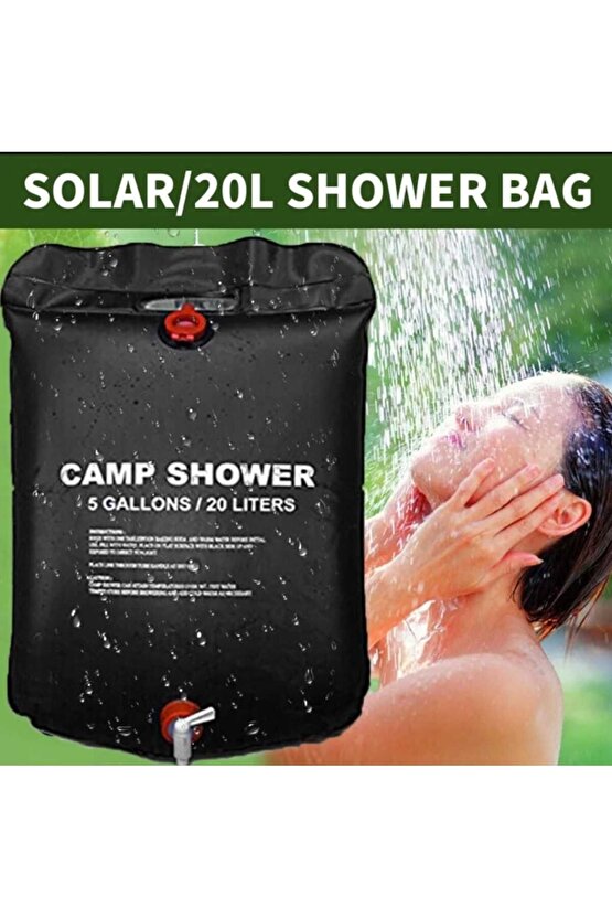 CAMP SHOWER 20L DUŞ ÇANTASI AÇMA KAPAMA MUSLUKLU DUŞ BAŞLIKLI KAMP SU ÇANTASI