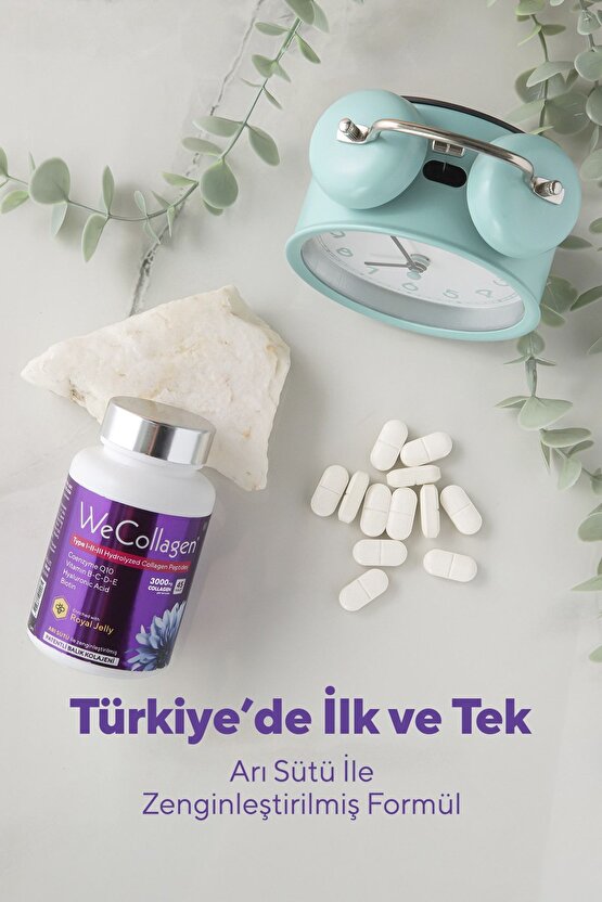 WeCollagen® 45 Tablet - 3000mg Kolajen Tip 1-2-3 Arı Sütü Biotin %100 Saf Ve Doğal Diyet Takviyesi