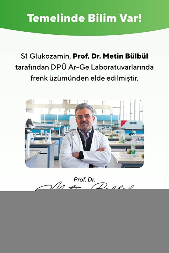 S1 Glukozamin™, Bitkisel Glukozamin ve Akgünlük Ekstresi Sıvı Takviye Edici Gıda 50 Gün Vegan 500ml