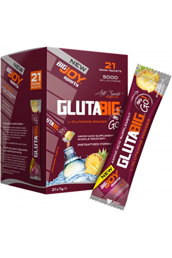 Glutabig L-glutamin Ananas Aroma 21 Adet Tekli Sachet Glutamine Amino Asit