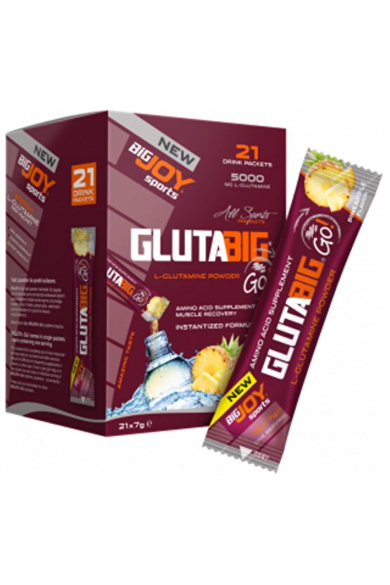 Glutabig L-glutamin Ananas Aroma 21 Adet Tekli Sachet Glutamine Amino Asit