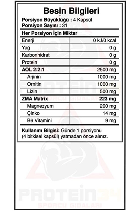 Bigjoy Aol Big Zma 124 Kapsül Komplex Arjinin