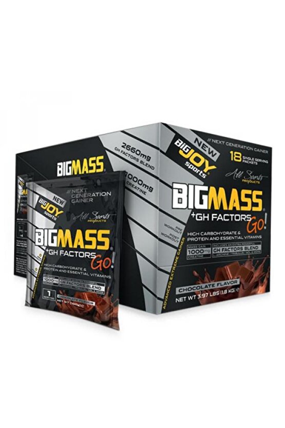 Bigmass Gh Factors Mass Gainer Çikolata Aroma Karbonhidrat Tozu Şase 18 Servis - 1800g - Protein