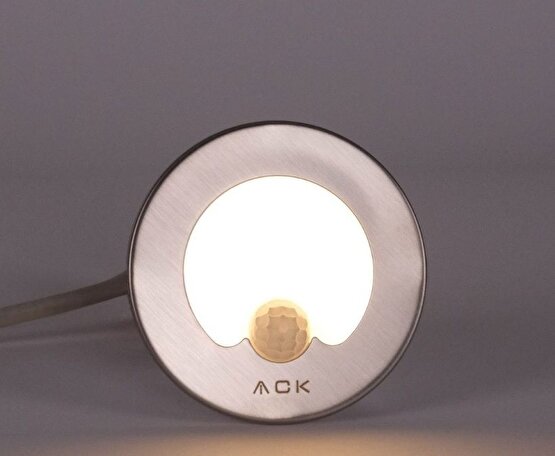 Ack 0,85 Watt Sensörlü LED Koridor Aydınlatma Armatürü Yuvarlak Günışığı