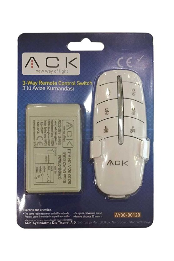 ACK AY30-00120 3Lü 220V Aydınlatma Kumandası