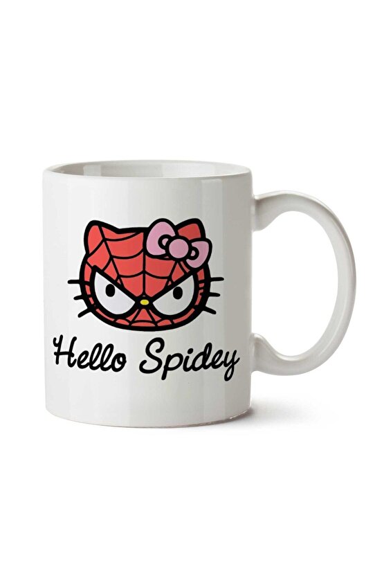 Spiderman Hello Spidey Hello Kitty Beyaz Kupa Bardak