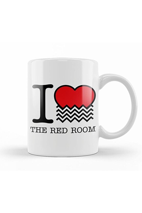 Twin Peaks I Love The Red Room Temalı Beyaz Kupa Bardak Porselen