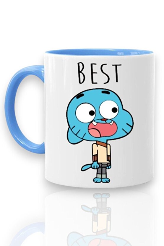 Gumball Best Friends Çift Taraflı Baskı Kulpu Mavi Kupa 1 Adet