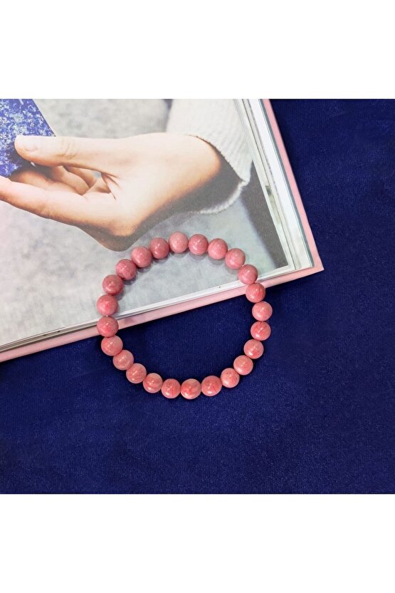 Doğal Taş Pembe Jasper Bileklik 8mm