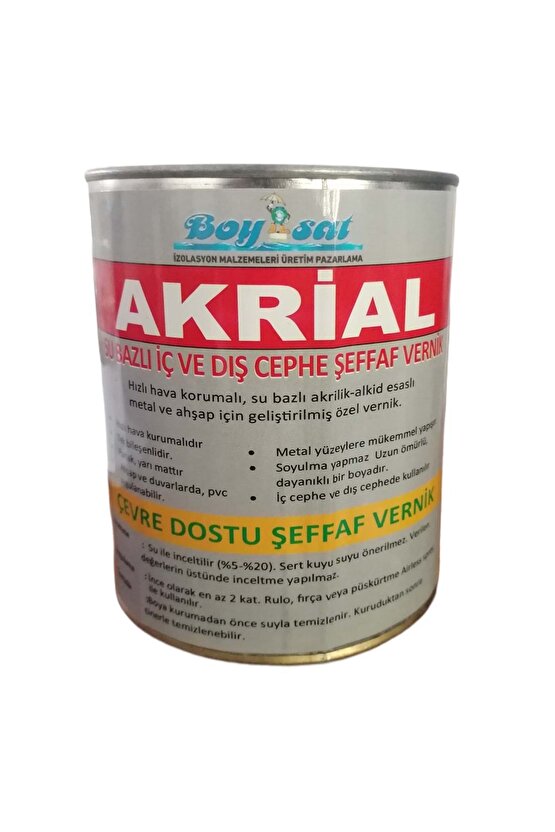 Akrial Su Bazlı İç ve Dış Cephe Şeffaf Vernik 2 Kg