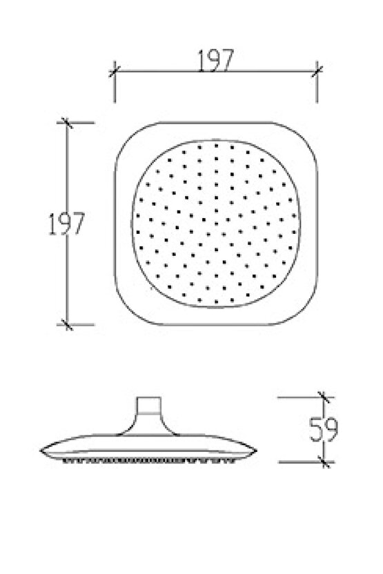 20x20 Cm Paslanmaz Kare Ultra Ince Tepe Duş Başlığı Inox