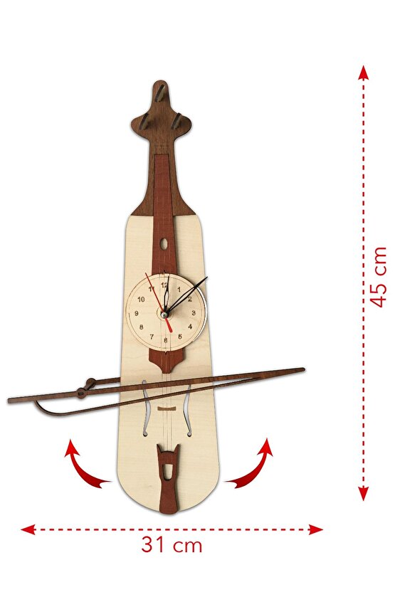 Kemençe Dekoratif Sarkaçlı Duvar Saati