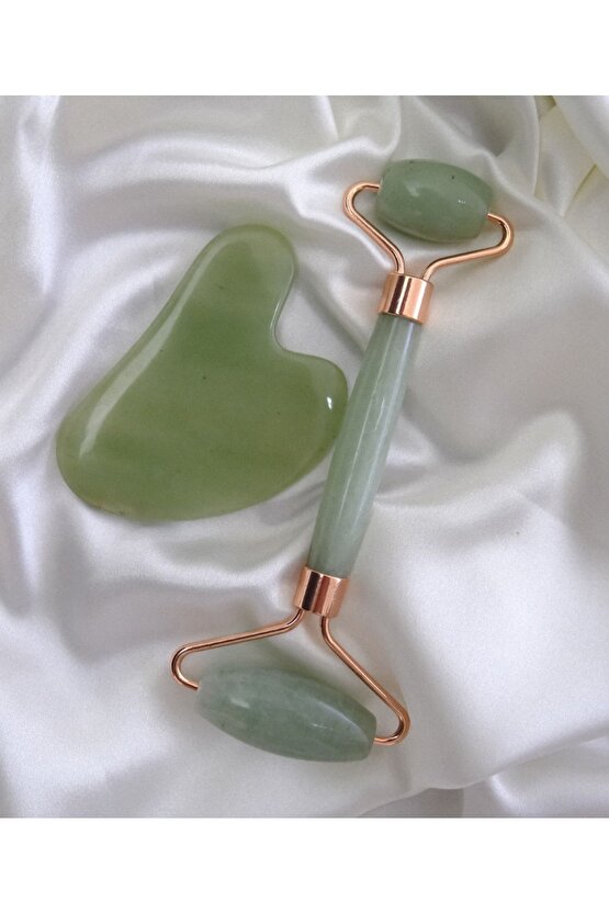 Aventurin Gua Sha Ve Face Roller Set