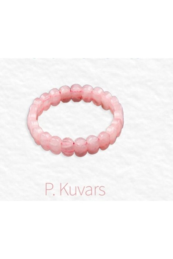 Pembe Kuvars 8*14 mm Özel Kesim Bileklik