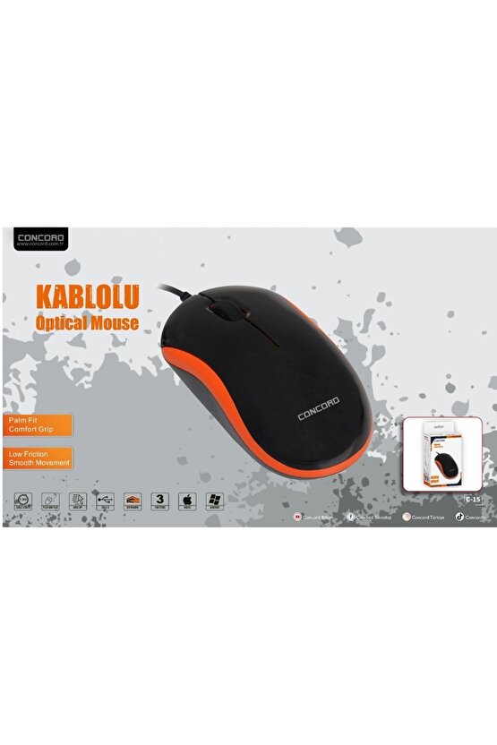 C-15 Usb Kablolu Lüx Optik Mouse