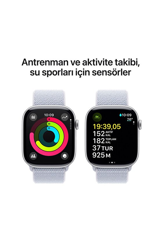 Watch Series 10 GPS 46mm Gümüş Alüminyum Kasa + Bulut Mavisi Spor Loop