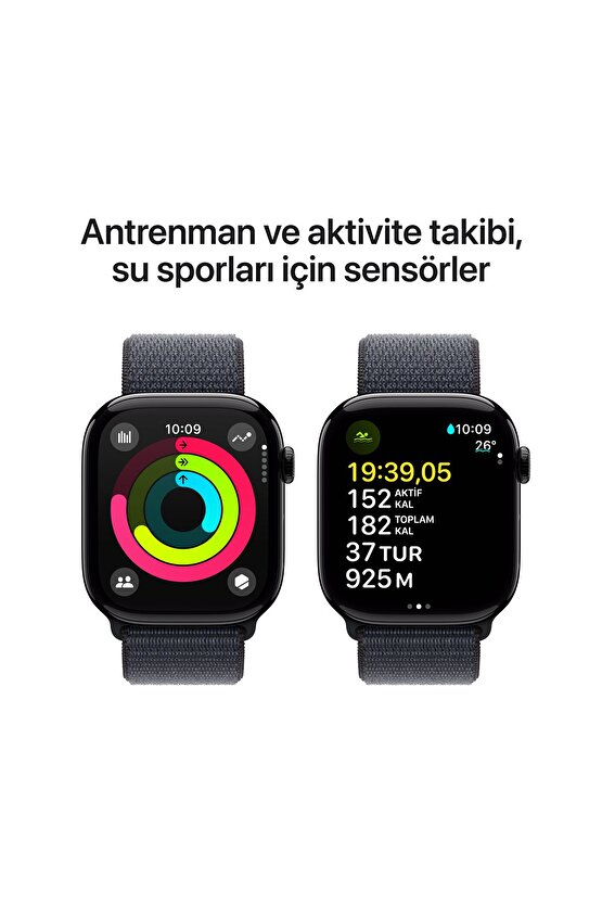 Watch Series 10 GPS 46mm Jet Siyah Alüminyum Kasa + Mürekkep Moru Spor Loop