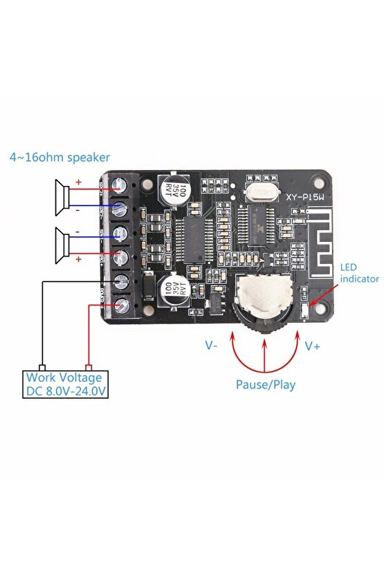 XY-P15W Bluetooth Uyumlu Amfi Modülü Amplifikatör Devresi