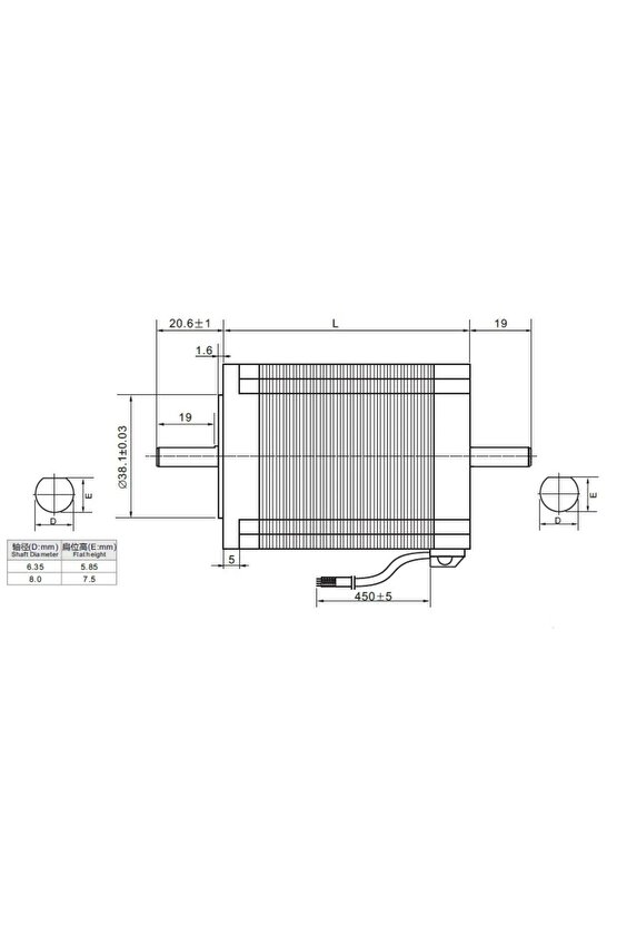 NEMA23 Çift Şaftlı Step Motor - 3.5N.m 4.0A 115mm