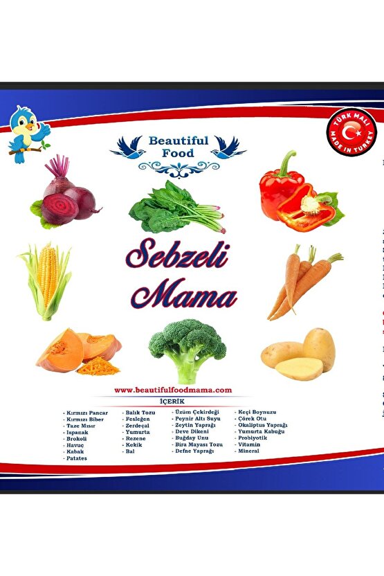 sebzeli Mama 1 kg Kuş Maması Yemi