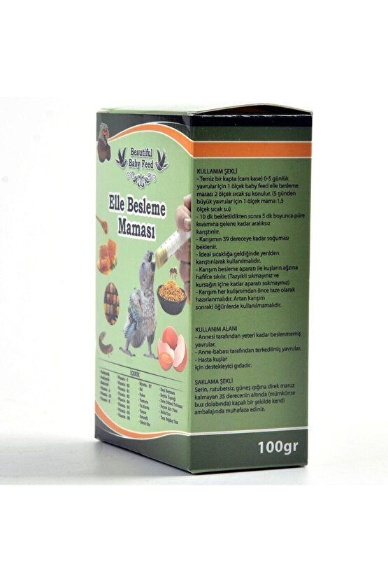 Elle Besleme Aparatı + Maması - 100 Gr. Yavru Kuş Elle Besleme Mama