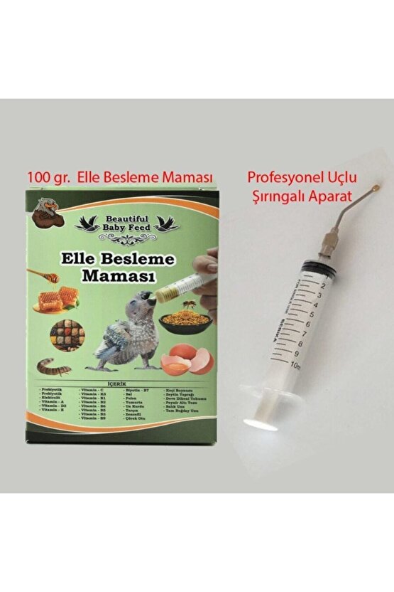 Elle Besleme Aparatı + Maması - 100 Gr. Yavru Kuş Elle Besleme Mama