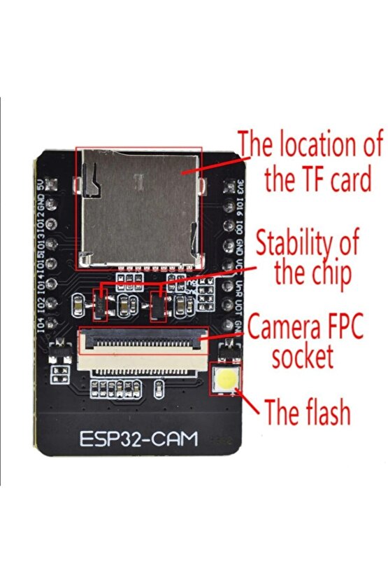 Esp32-cam + Esp32 Seri Wifi Esp32 + Ov2640 Kamera Esp32 Cam