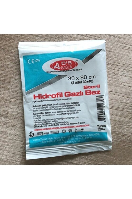 Steril Hidrofil Gazlı Bez 30 x 80 cm 500 Adet