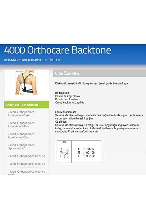 BackTone Dik Duruş Korsesi Elektronik Sensörlü MEDİUM