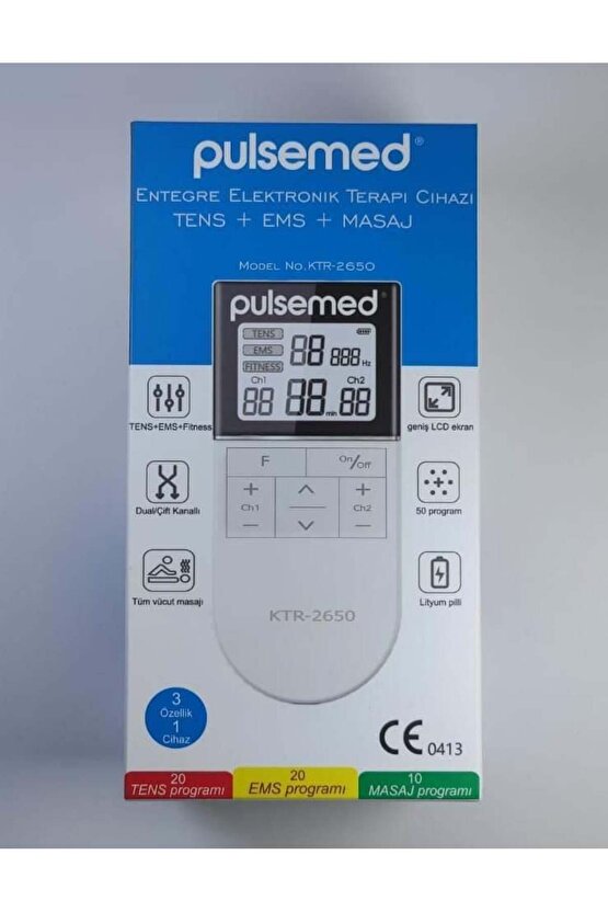 Pulsemed Entegre Elektronik Teraip Cihazı Tens-EMS-Masaj Özelliği Şarj Edilebilir