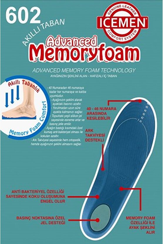 Advanced Memory Foam Akıllı Tabanlık 38-40 Numara Ayak