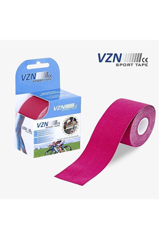 Sport Tape Pembe Renk Kinezyo Sporcu Bandı Ağrı Bandı 5 Metre X 5 Cm