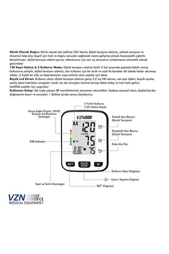 Bp-2206 Bilekten Otomatik Digital Tansiyon Aleti (5 Yıl Garantili)