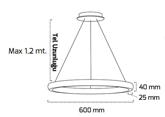 Goya GY 8260-60 60 Watt 60cm Sıva Üstü Led Lineer Armatür