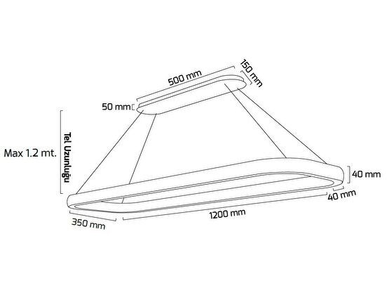 Goya GY 8262-35x120cm 110 Watt Sıva Üstü Sarkıt Led Lineer Armatür