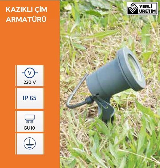 Şavk Ş701101 Siyah Kazıklı Bahçe Armatürü Gu10 Duy Plastik Kasa