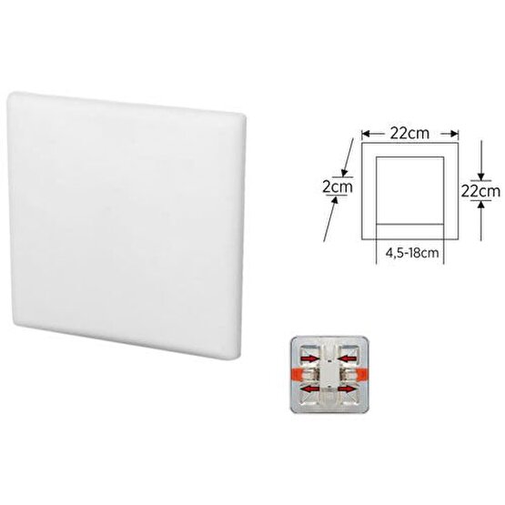 Econa ECN-1371 36 Watt Sıva Altı Kare Led Panel Beyaz Işık (Ayarlanabilir)