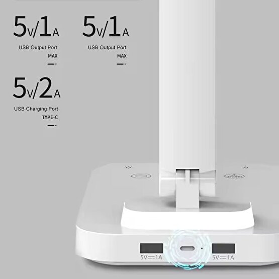 Yücel YML 210 Kablosuz Şarj Standı Masa Lambası 3 Renk Fonsiyonlu Dimmerli