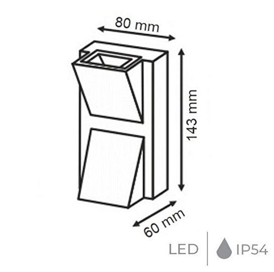 Helios HS-5605 6Watt Çift Taraflı Dekoratif LED Duvar Aplik