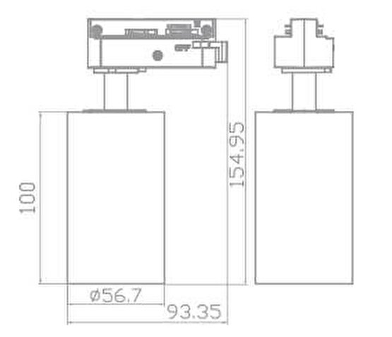 Ack AD30-05021 Siyah GU10 Ray Spot Armatür