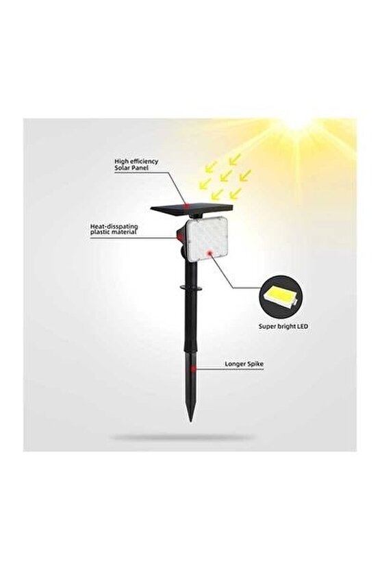 ACK AG60-01881 8 Watt Solar Kazıklı Bahçe Armatürü Amber Işık