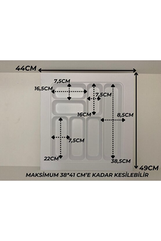 44x49 Cm. Beyaz Kaşıklık Ve Kepçelik 2li Set (40X41 CME KADAR KESİLEBİLİR)