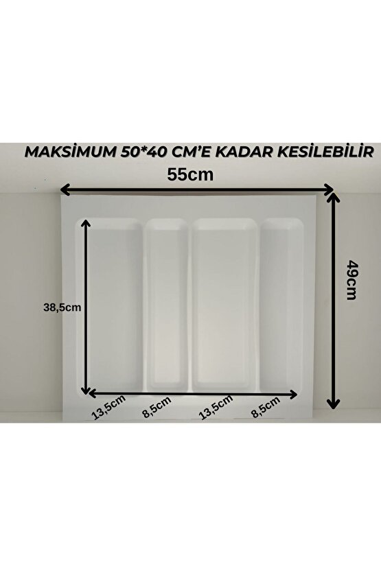 55x49 Cm. Beyaz Kaşıklık Ve Kepçelik 2li Set (51X41 CME KADAR KESİLEBİLİR)