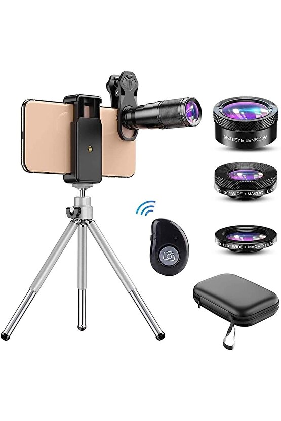 22X teleskop Zoom Lens makro geniş balıkgözü Lens HD telefon kamera Lens Mobil Fotoğrafçılık Kiti