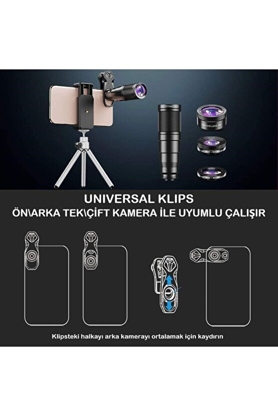 22X teleskop Zoom Lens makro geniş balıkgözü Lens HD telefon kamera Lens Mobil Fotoğrafçılık Kiti