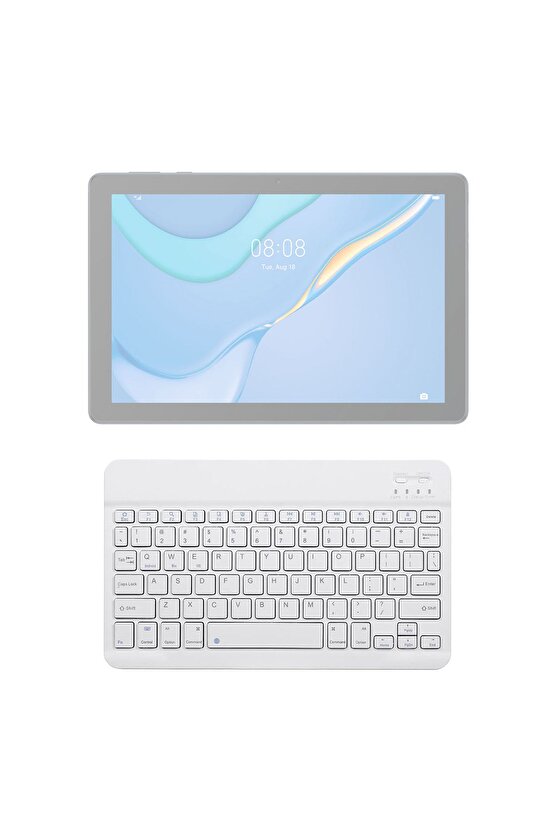 Huawei MatePad T10 Uyumlu SwiftKey-BM 500 Beyaz Kablosuz Bluetooth Tablet Klavyesi