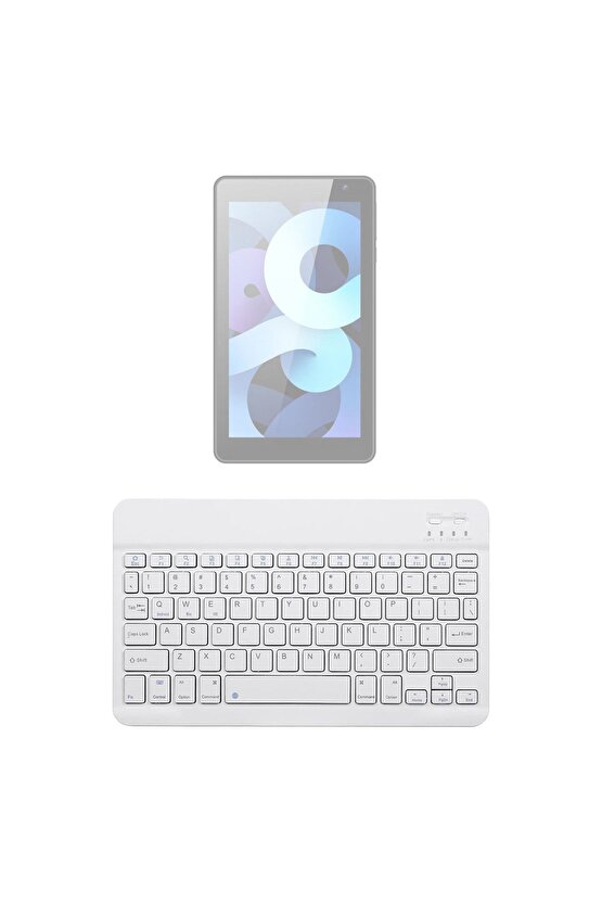 Sprange L7 Uyumlu SwiftKey-BM 500 Beyaz Kablosuz Bluetooth Tablet Klavyesi