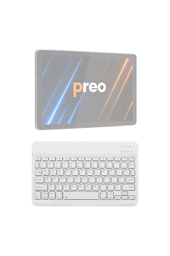 Preo PTAB T10 Uyumlu SwiftKey-BM 500 Beyaz Kablosuz Bluetooth Tablet Klavyesi