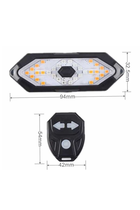 Cyclobeam Kablosuz Uzaktan Kumandalı Bisiklet LED Dönüş Sinyali Işığı