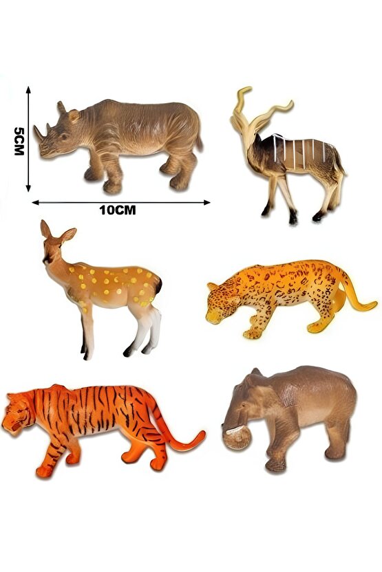 6 Adet Hayvan Figürü, Ağaç ve Bez Seti - Çocuklar İçin Doğayı Keşfeden Eğlenceli Oyun Seti
